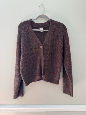 Auden Boucle Knit Button Cardigan Sweater Size XS